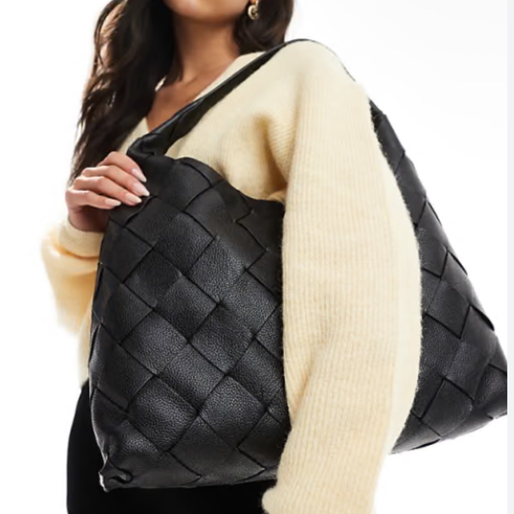 And & Other Stories Leather Woven Handbag